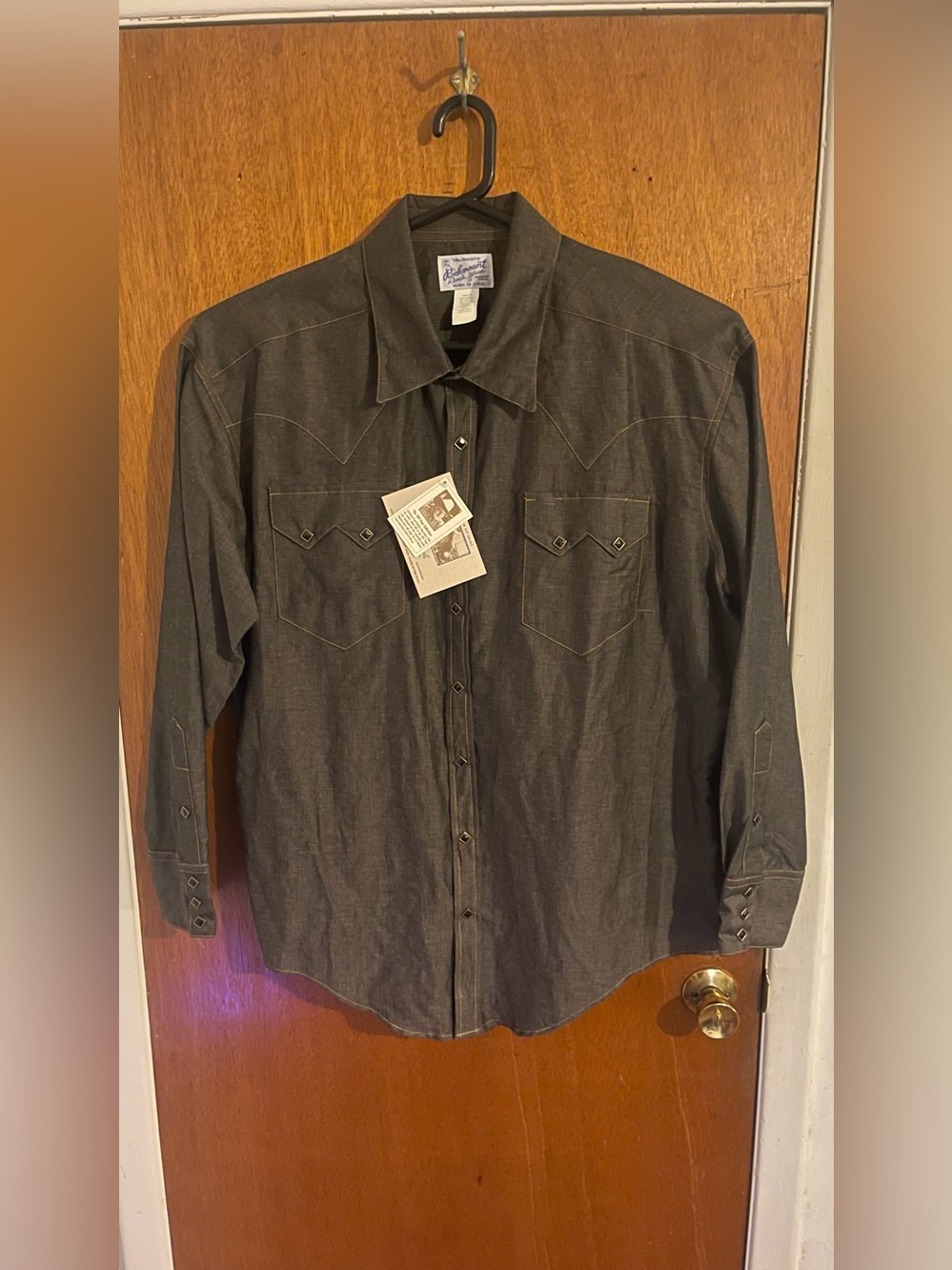Rockmount Ranch Wear Mens Classic Chambray Black Western Shirt 640-CB XXL NWT